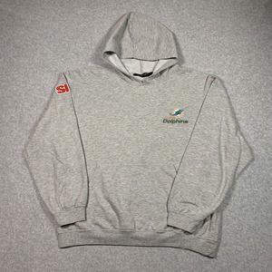 Miami Dolphins Sweatshirt Adult Large Gray Hoodie Pullover NFL Sweater Women’s